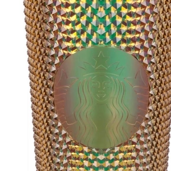 NEW NIB Starbucks Walt Disney World 50th Anniversary Geometric Gold 24oz Tumbler - Picture 2 of 4